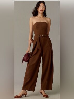Anthropologie ASTR the Label Bryony Jumpsuit Brony Strapless